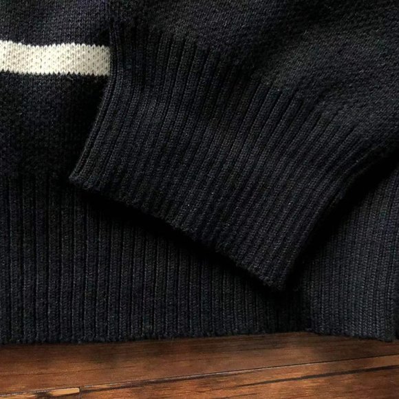 Cavermpt Black Long Sleeve Hoodie White Raven Loose Dropped Shoulders - Picture 4 of 13